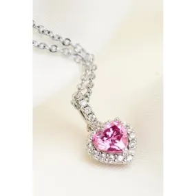 1 Carat Moissanite Heart Pendant Necklace