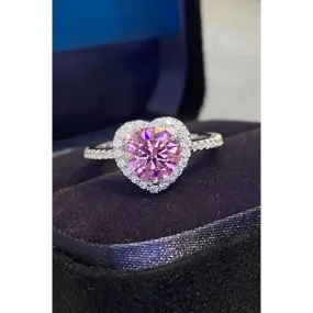 1 Carat Moissanite Heart Ring