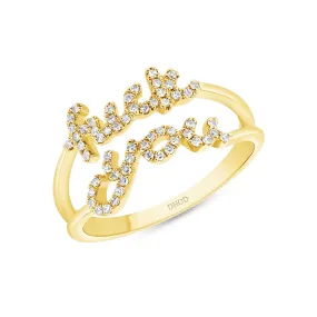 14k Gold F You Diamond Band