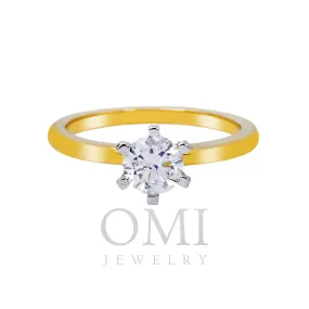 14K GOLD RADIANT CUT LAB DIAMOND ENGAGEMENT RING 0.61 CTW