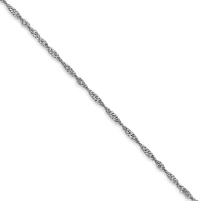 1.4mm, 14k White Gold, Singapore Chain Necklace