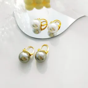 14mm Tasnsui Pearl Gold Vermeil on Silver Earrings