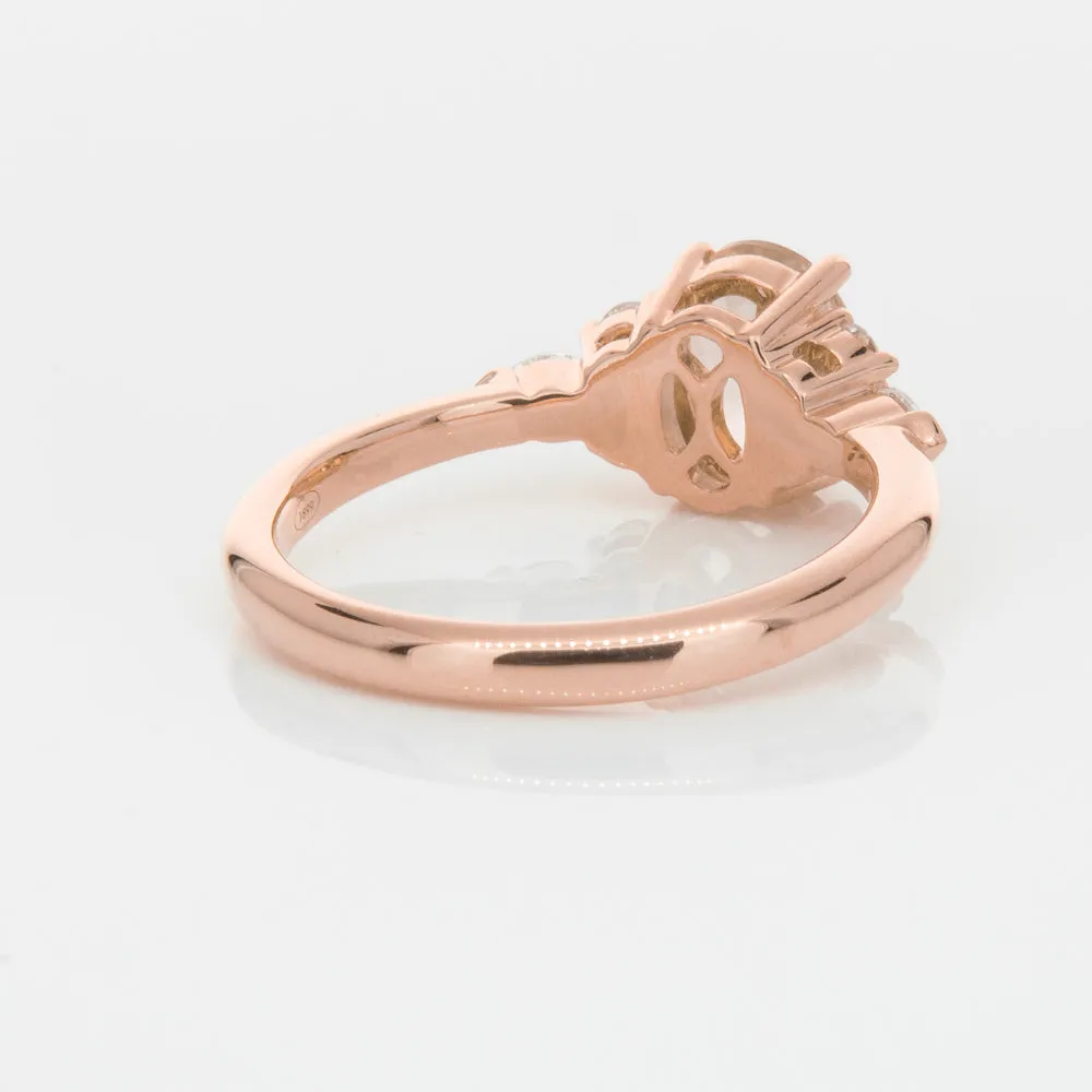 18ct Rose Gold 1.23ct Morganite & Diamond Oriana Ring