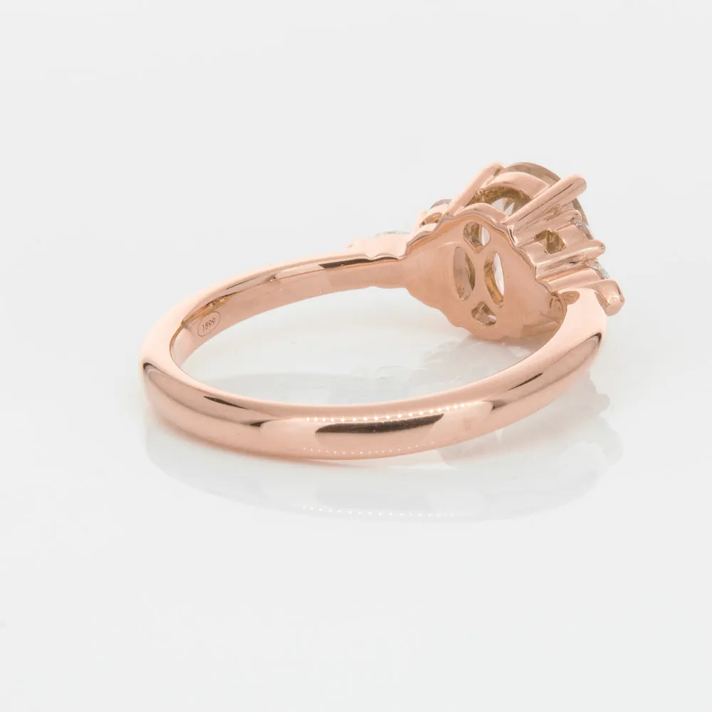 18ct Rose Gold 1.23ct Morganite & Diamond Oriana Ring