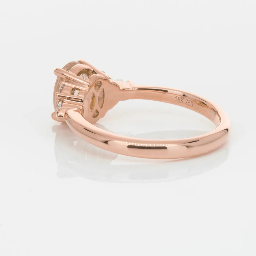 18ct Rose Gold 1.23ct Morganite & Diamond Oriana Ring