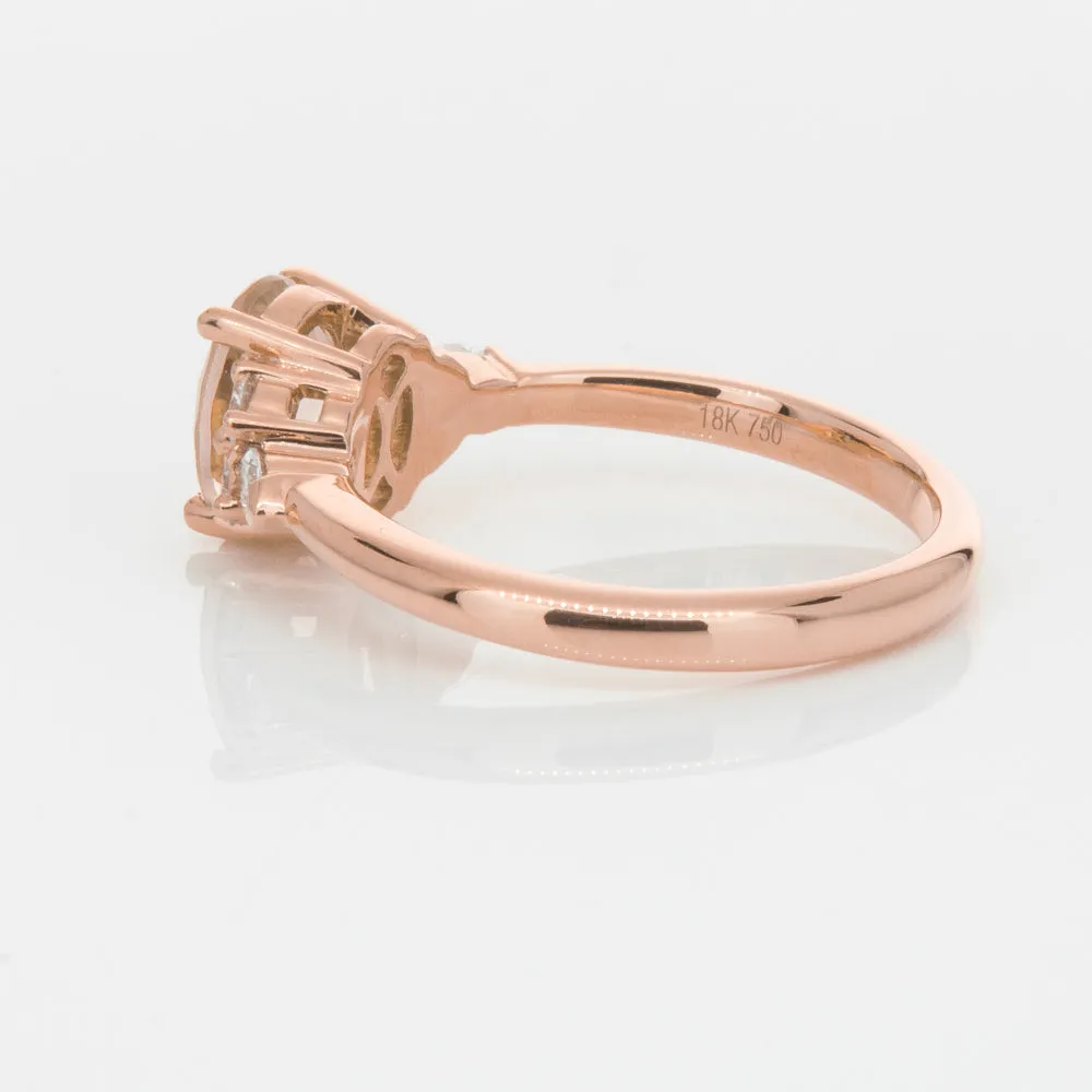 18ct Rose Gold 1.23ct Morganite & Diamond Oriana Ring