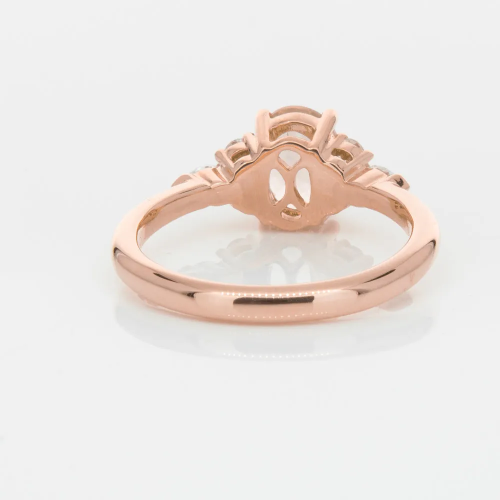 18ct Rose Gold 1.23ct Morganite & Diamond Oriana Ring