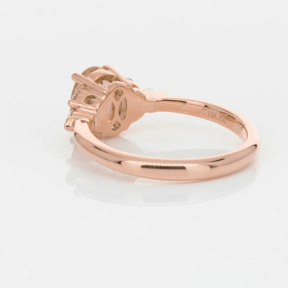 18ct Rose Gold 1.23ct Morganite & Diamond Oriana Ring