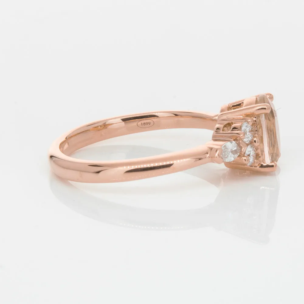 18ct Rose Gold 1.23ct Morganite & Diamond Oriana Ring