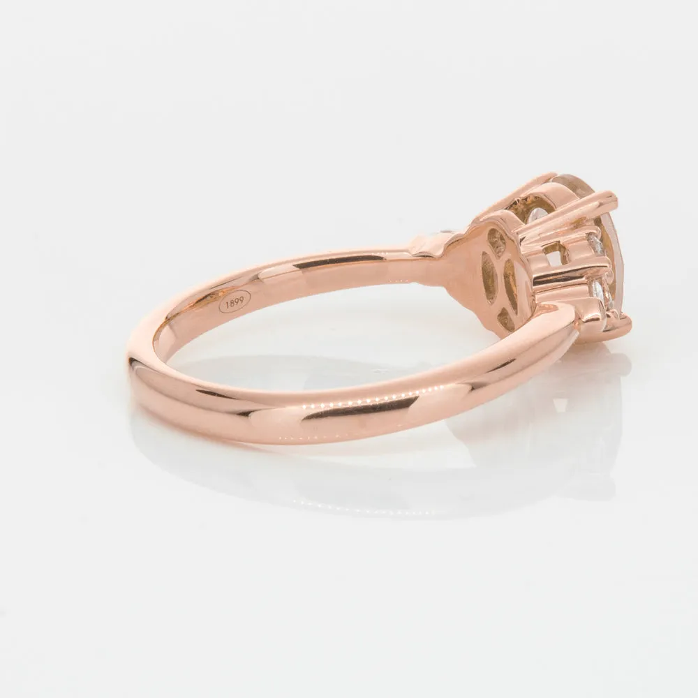 18ct Rose Gold 1.23ct Morganite & Diamond Oriana Ring