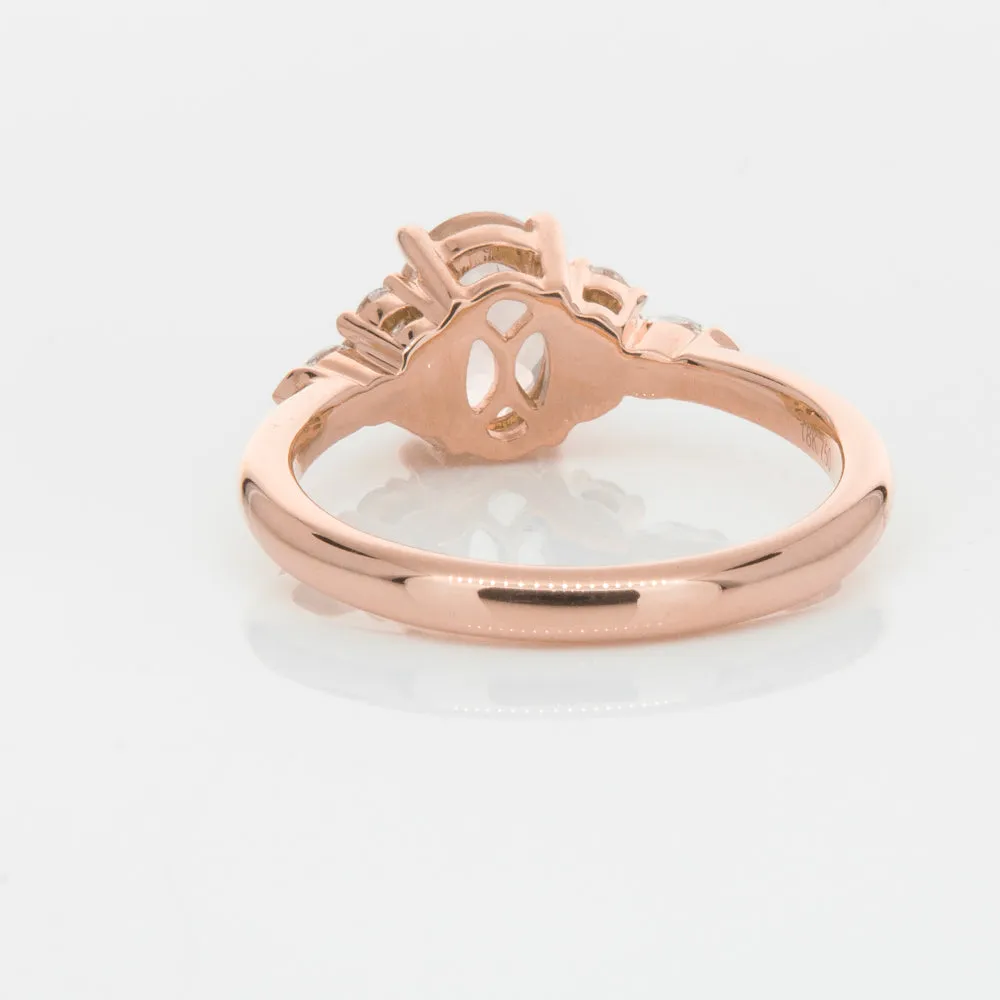 18ct Rose Gold 1.23ct Morganite & Diamond Oriana Ring