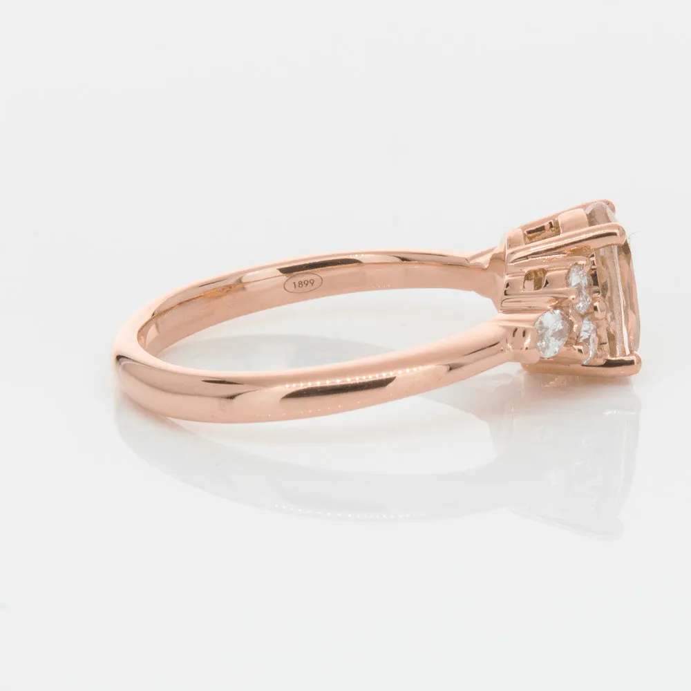 18ct Rose Gold 1.23ct Morganite & Diamond Oriana Ring