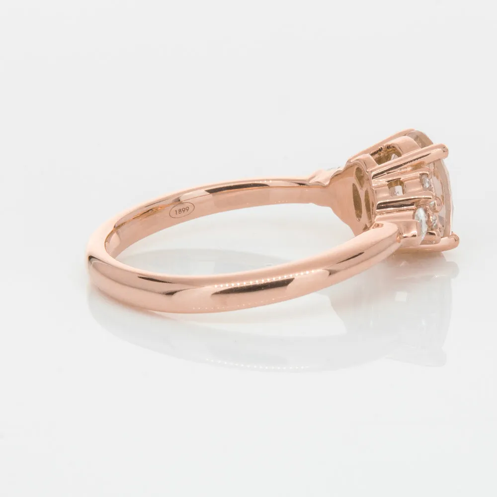 18ct Rose Gold 1.23ct Morganite & Diamond Oriana Ring