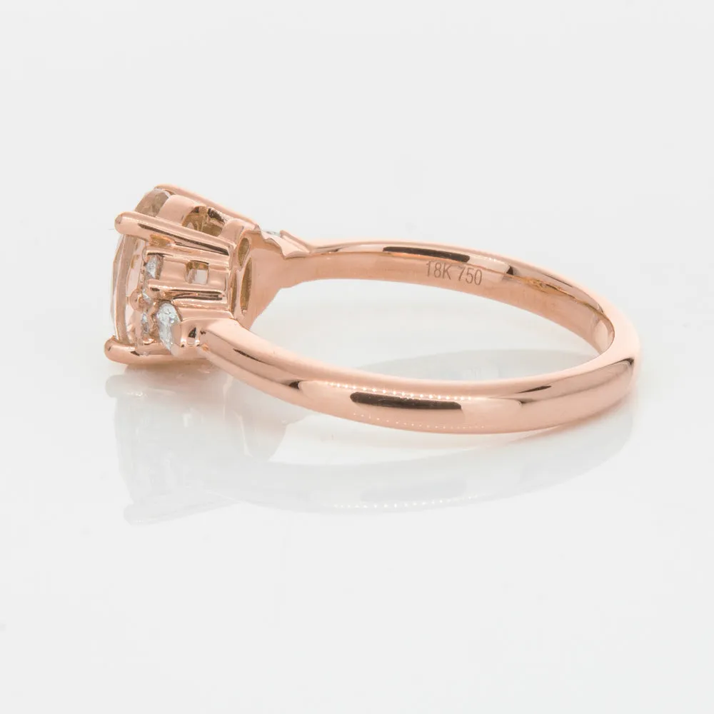 18ct Rose Gold 1.23ct Morganite & Diamond Oriana Ring