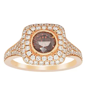 18ct Rose Gold .72ct Mocha Diamond Ring