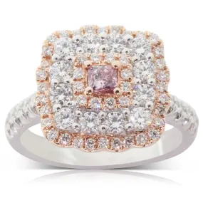 18ct White & Rose Gold .20ct Pink Diamond Ring