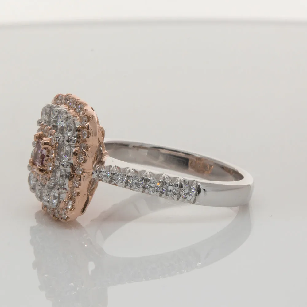 18ct White & Rose Gold .20ct Pink Diamond Ring