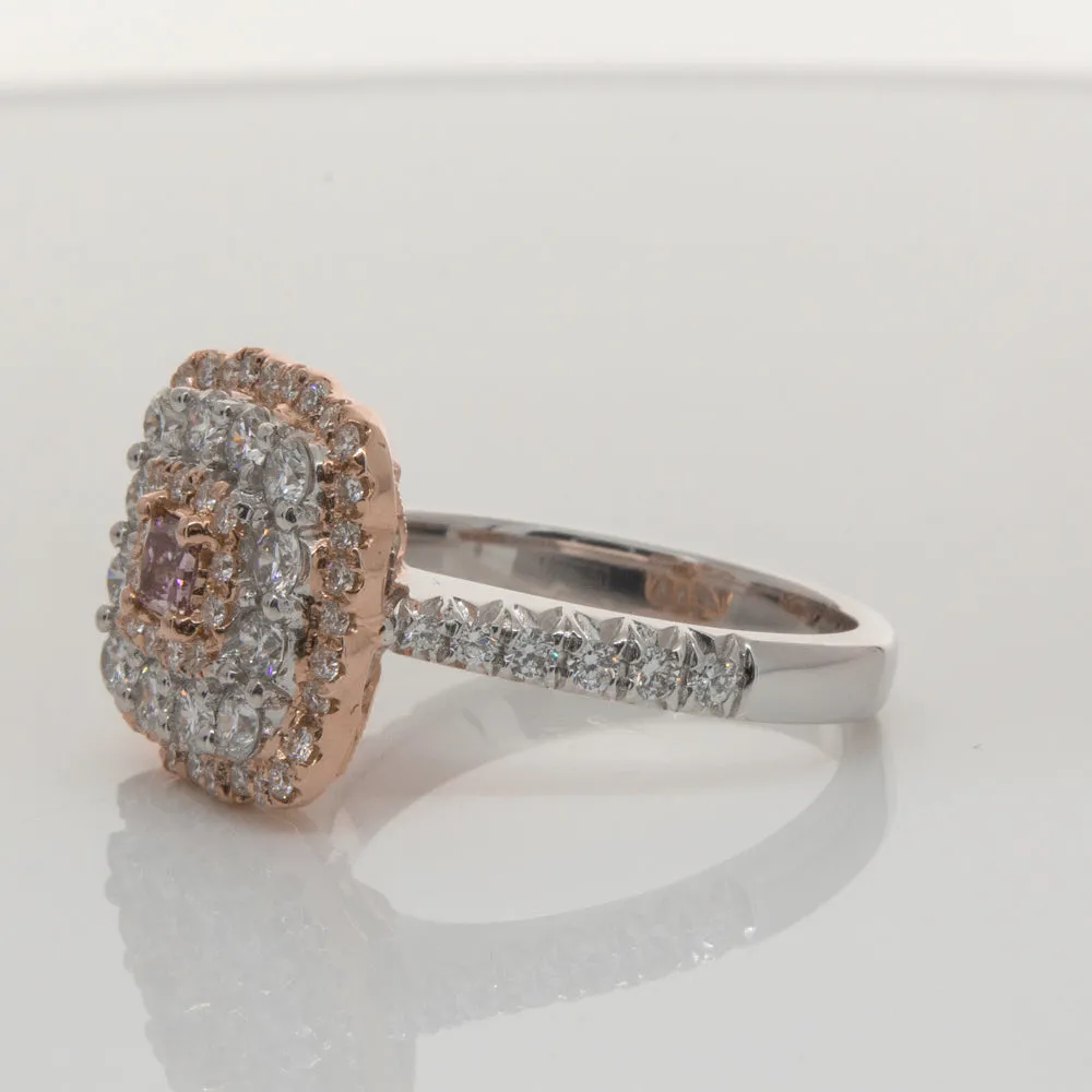 18ct White & Rose Gold .20ct Pink Diamond Ring