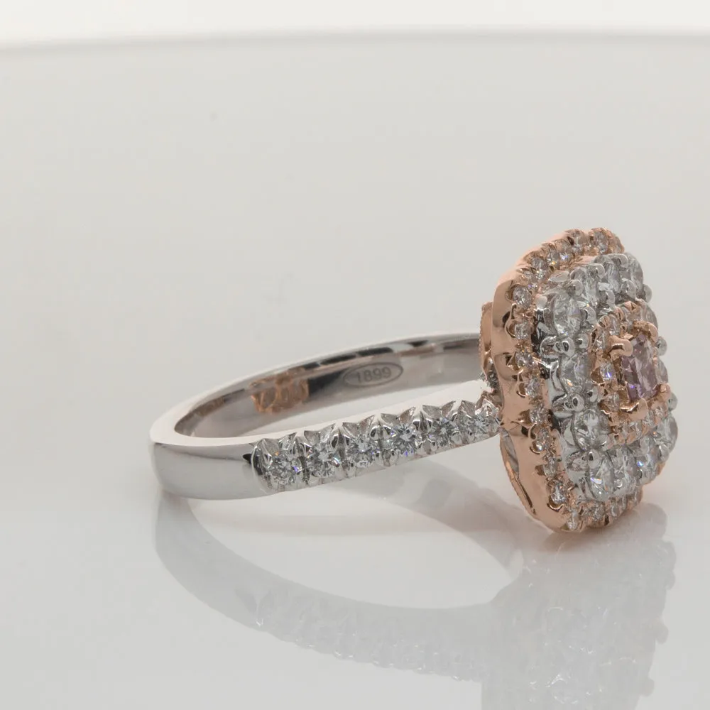 18ct White & Rose Gold .20ct Pink Diamond Ring