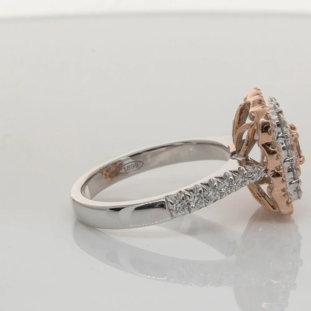 18ct White & Rose Gold .20ct Pink Diamond Ring