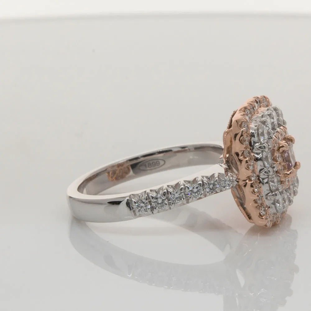 18ct White & Rose Gold .20ct Pink Diamond Ring