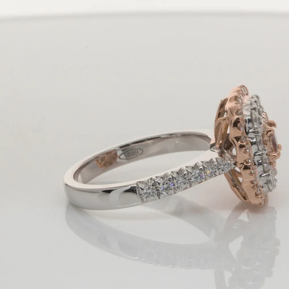 18ct White & Rose Gold .20ct Pink Diamond Ring