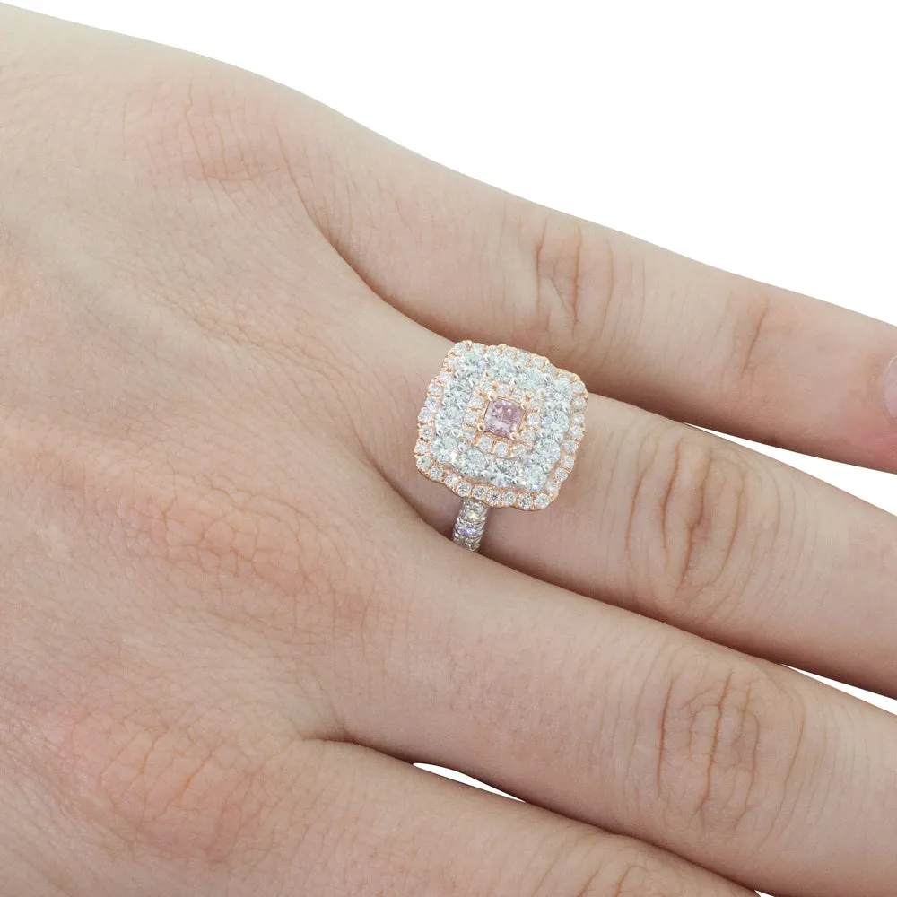 18ct White & Rose Gold .20ct Pink Diamond Ring