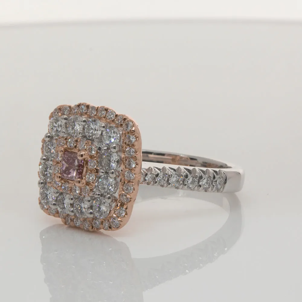 18ct White & Rose Gold .20ct Pink Diamond Ring