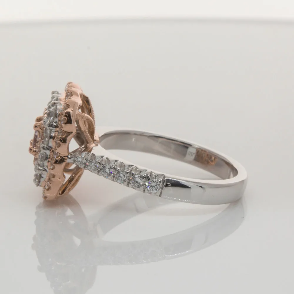 18ct White & Rose Gold .20ct Pink Diamond Ring