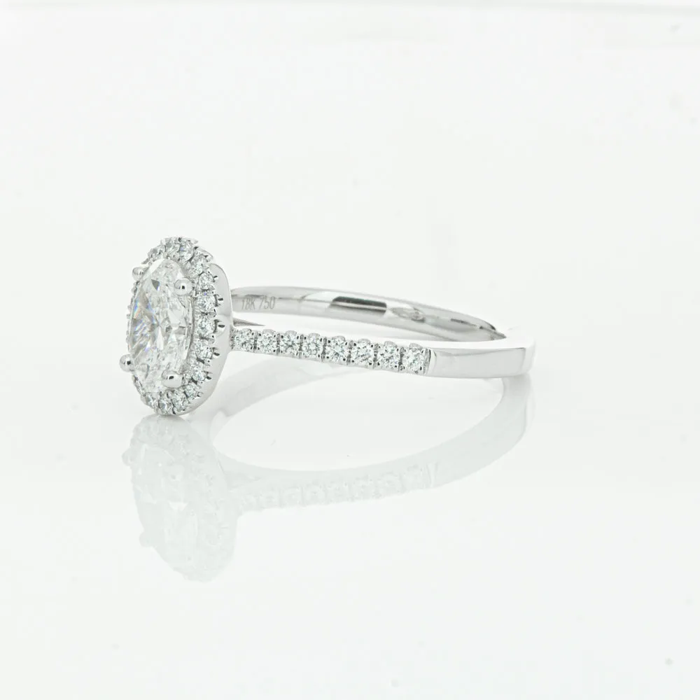 18ct White Gold .75ct Oval Cut Diamond Lola Ring