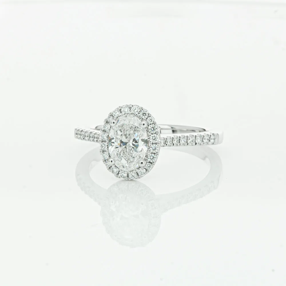 18ct White Gold .75ct Oval Cut Diamond Lola Ring