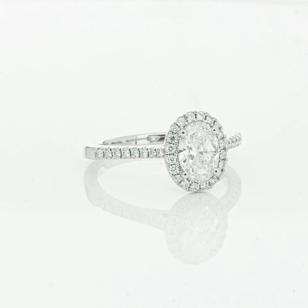 18ct White Gold .75ct Oval Cut Diamond Lola Ring