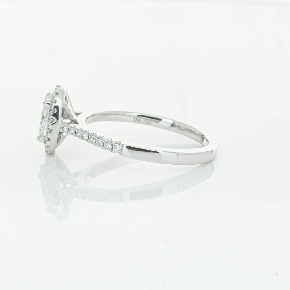 18ct White Gold .75ct Oval Cut Diamond Lola Ring