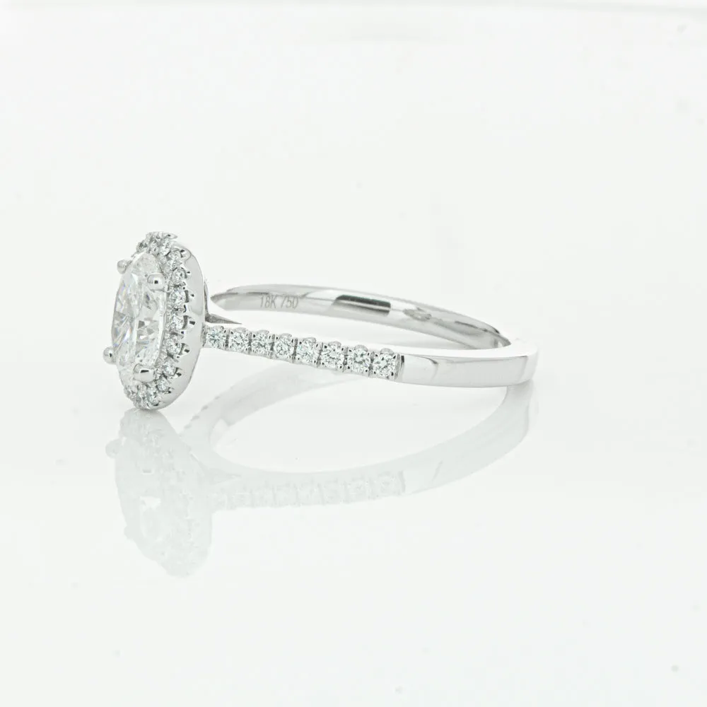 18ct White Gold .75ct Oval Cut Diamond Lola Ring