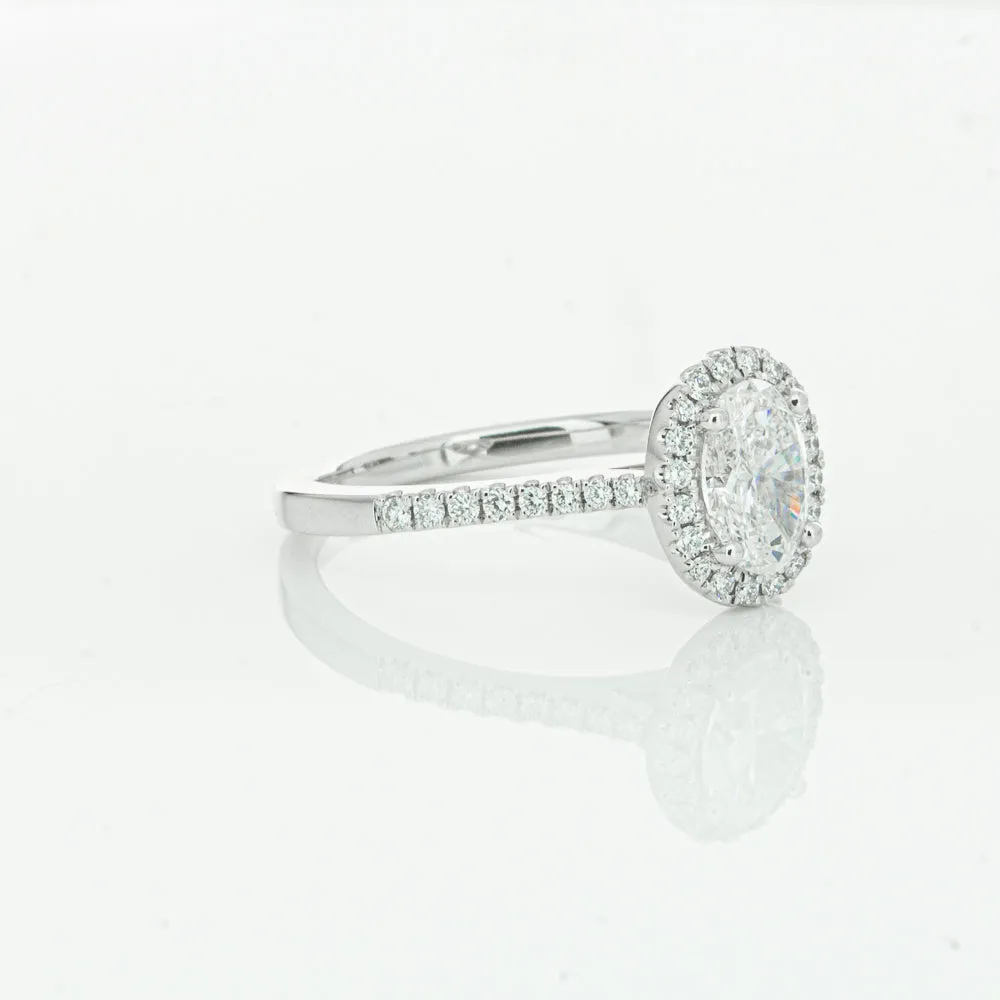 18ct White Gold .75ct Oval Cut Diamond Lola Ring