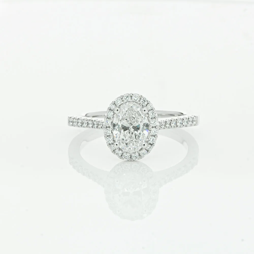 18ct White Gold .75ct Oval Cut Diamond Lola Ring