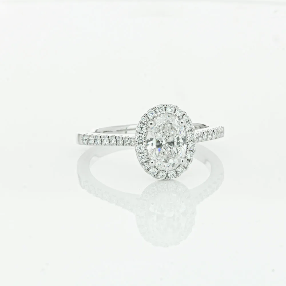 18ct White Gold .75ct Oval Cut Diamond Lola Ring