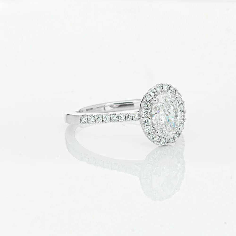 18ct White Gold .75ct Oval Cut Diamond Lola Ring