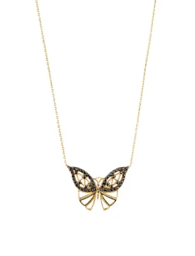 18K Gold Majestic Butterfly Zircon Necklace