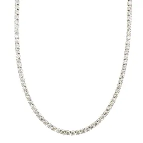 18K White Gold 4 Prong Diamond Line Necklace