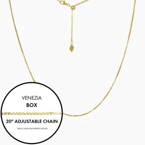 20 Italian Venezia Box Adjustable Chain (Gold)