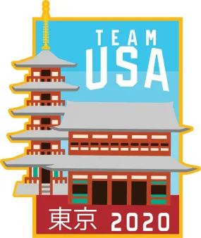 2020 Summer Olympics Tokyo Japan "Team USA" Pagoda Temple Metal Lapel Pin