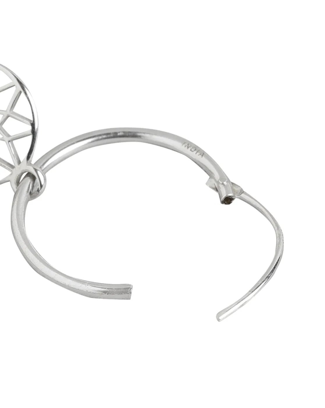 925 Sterling Silver Enamel With Rhodium Plated Hoop Earring