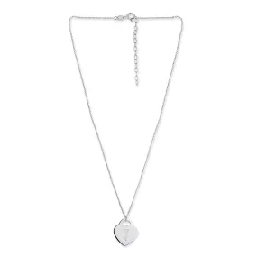 925 Sterling Silver Rhodium Plated And Alphabet Pendant With Chain For Women