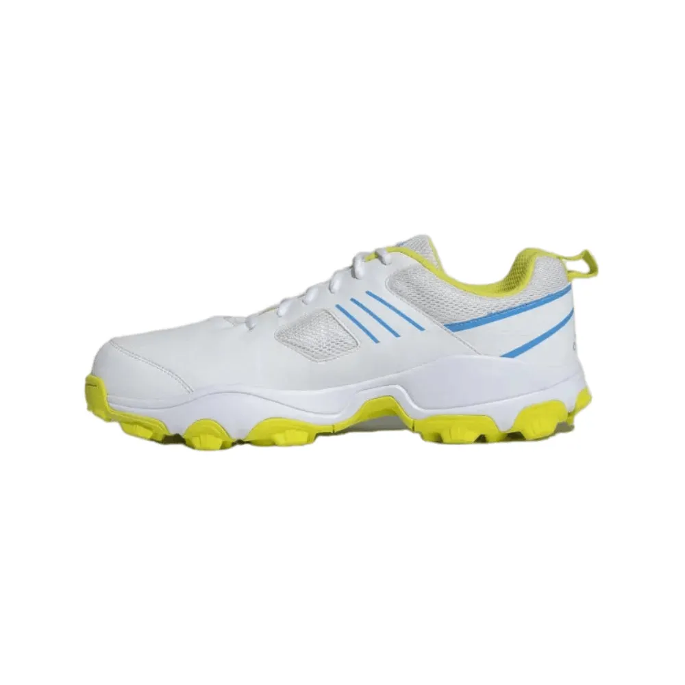 Adidas Men's Crihase Cricket Shoe (White/Blue/Acid Yellow)