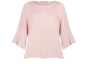 Amazing Woman Julia Frill Linen Top Rose Pink