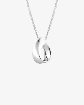 Aqua swirl small necklace silver