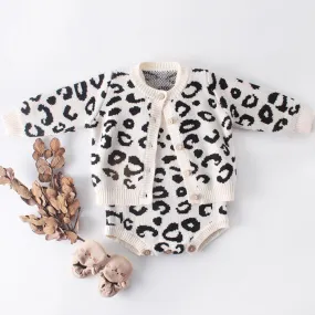 Baby Girl Leopard Knit Sweater