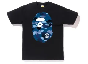 BAPE CAMO BIG APE HEAD TEE BLACK/BLUE