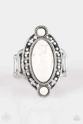 Bet Your Boots White Stone Ring - Paparazzi Accessories